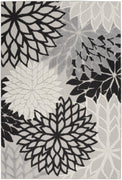 6’ x 9’ Black Gray White Indoor Outdoor Area Rug