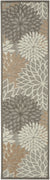 2’ x 6’ Natural and Gray Indoor Outdoor Runner Rug