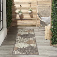 2’ x 10’ Natural and Gray Indoor Outdoor Runner Rug