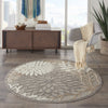 5’ Round Natural and Gray Indoor Outdoor Area Rug