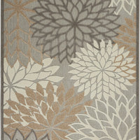 6’ x 9’ Natural and Gray Indoor Outdoor Area Rug