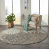 8’ Round Natural and Gray Indoor Outdoor Area Rug