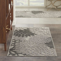 3’ x 4’ Silver and Gray Indoor Outdoor Area Rug