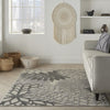 4’ x 6’ Silver and Gray Indoor Outdoor Area Rug