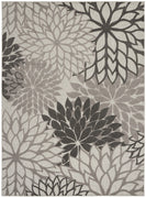 8’ x 11’ Silver and Gray Indoor Outdoor Area Rug