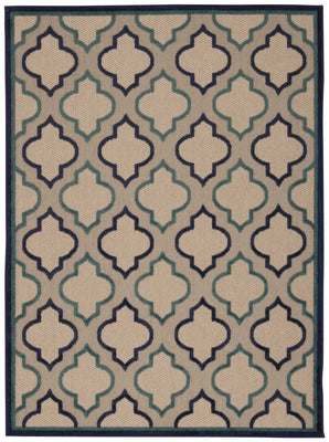 8’ x 11’ Navy Blue Trellis Indoor Outdoor Area Rug