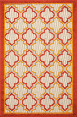 3’ x 4’ Red Trellis Indoor Outdoor Area Rug