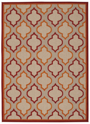 8’ x 11’ Red Trellis Indoor Outdoor Area Rug