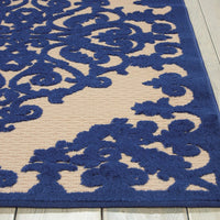 3’ x 4’ Navy Medallion Indoor Outdoor Area Rug