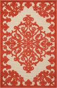 3’ x 4’ Red Medallion Indoor Outdoor Area Rug