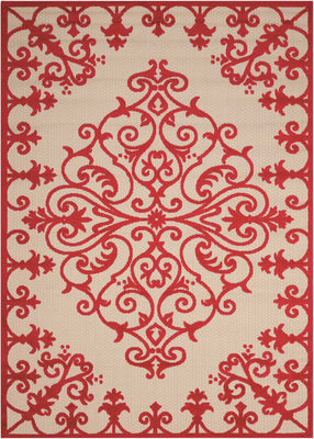 8’ x 11’ Red Medallion Indoor Outdoor Area Rug