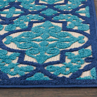 3’ x 4’ Navy and Beige Trellis Indoor Outdoor Area Rug