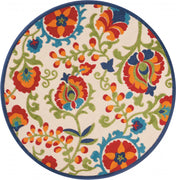 4’ Round Mediterra Indoor Outdoor Area Rug