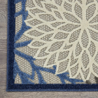 3’ x 4’ Blue Large Floral Indoor Outdoor Area Rug