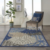 6’ x 9’ Blue Large Floral Indoor Outdoor Area Rug