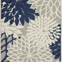 3’ x 4’ Ivory and Navy Indoor Outdoor Area Rug