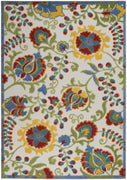 4’ x 6’ Ivory Multi Floral Indoor Outdoor Area Rug