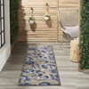 2’ x 6’ Natural and Blue Indoor Outdoor Runner Rug
