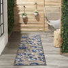 2’ x 8’ Natural and Blue Indoor Outdoor Runner Rug