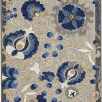 3’ x 4’ Natural and Blue Indoor Outdoor Area Rug
