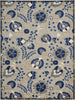 8’ x 11’ Natural and Blue Indoor Outdoor Area Rug