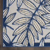 8’ x 11' Ivory and Navy Leaves Indoor Outdoor Area Rug