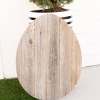 24" Rustic Farmhouse Gray Wood Large Egg