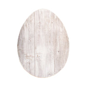 12" Farmhouse White Wwash Wooden Large Egg