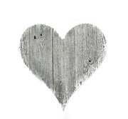 12" Farmhouse White Wash Wooden Heart