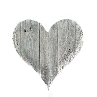 18" Rustic Farmhouse White Wash Wooden Heart