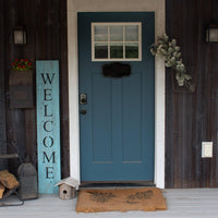 Rustic Light Aqua Blue Front Porch Welcome Sign