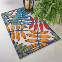 3’x 4’ Multicolored Leaves Indoor Outdoor Area Rug