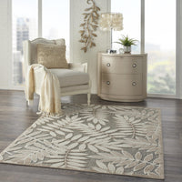 4’ x 6’ Natural Leaves Indoor Outdoor Area Rug