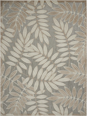 6’ x 9’ Natural Leaves Indoor Outdoor Area Rug