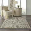6’ x 9’ Natural Leaves Indoor Outdoor Area Rug