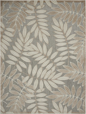 7’ x 10’ Natural Leaves Indoor Outdoor Area Rug