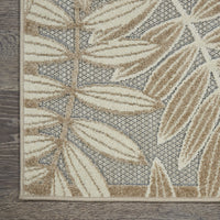 7’ x 10’ Natural Leaves Indoor Outdoor Area Rug