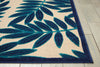 4’ x 6’ Navy and Beige Leaves Indoor Outdoor Area Rug