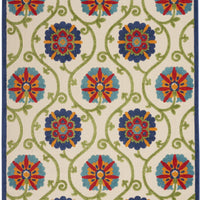 8’ x 11’ Blue Vines Indoor Outdoor Area Rug