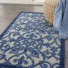 3’ x 4’ Gray and Blue Indoor Outdoor Area Rug