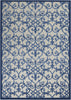 4’ x 6’ Gray and Blue Indoor Outdoor Area Rug