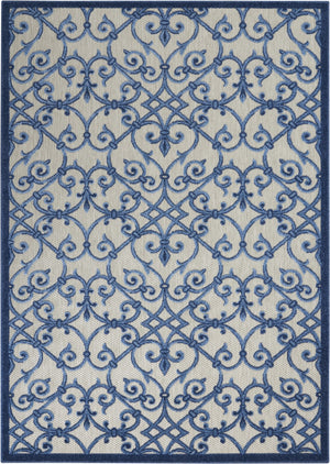 4’ x 6’ Gray and Blue Indoor Outdoor Area Rug