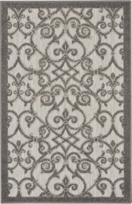 3’ x 4’ Gray and Charcoal Indoor Outdoor Area Rug