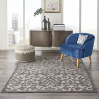 4’ x 6’ Gray and Charcoal Indoor Outdoor Area Rug