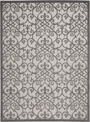 8’ x 11’ Gray and Charcoal Indoor Outdoor Area Rug