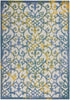 4’ x 6’ Ivory and Blue Indoor Outdoor Area Rug
