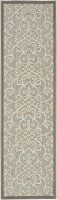 2’ x 6’ Natural and Gray Indoor Outdoor Runner Rug