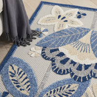 6’ x 9' Blue and Gray Indoor Outdoor Area Rug