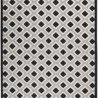 5’ x 8’ Black White Gray Indoor Outdoor Area Rug