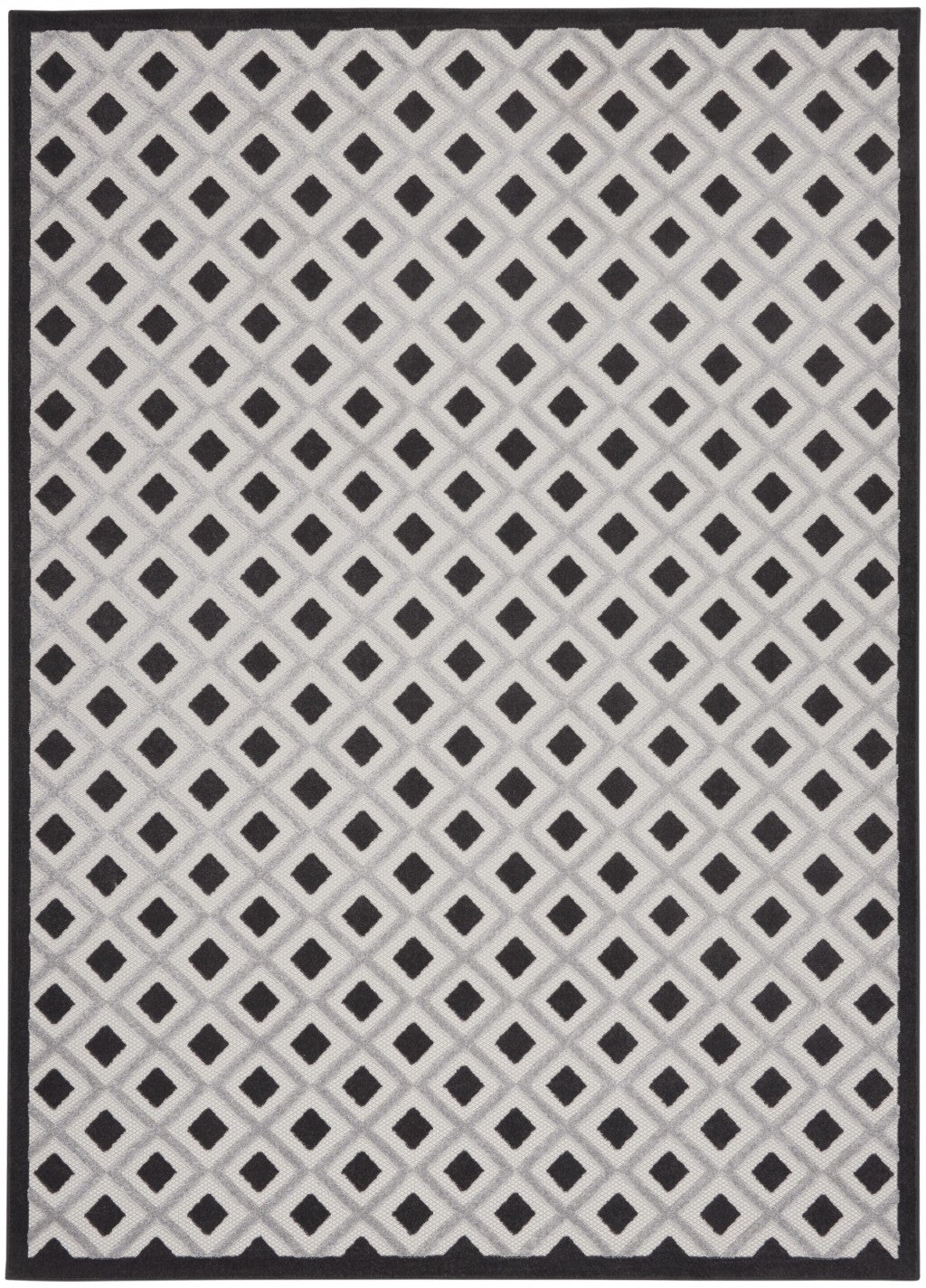 8’ x 11’ Black White Gray Indoor Outdoor Area Rug